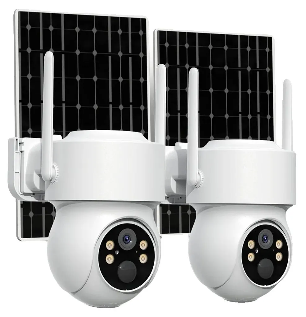 Caméra IP Wi-Fi Vision Nocturne 1080p - Pack de 2 avec Carte SD 64 Go
