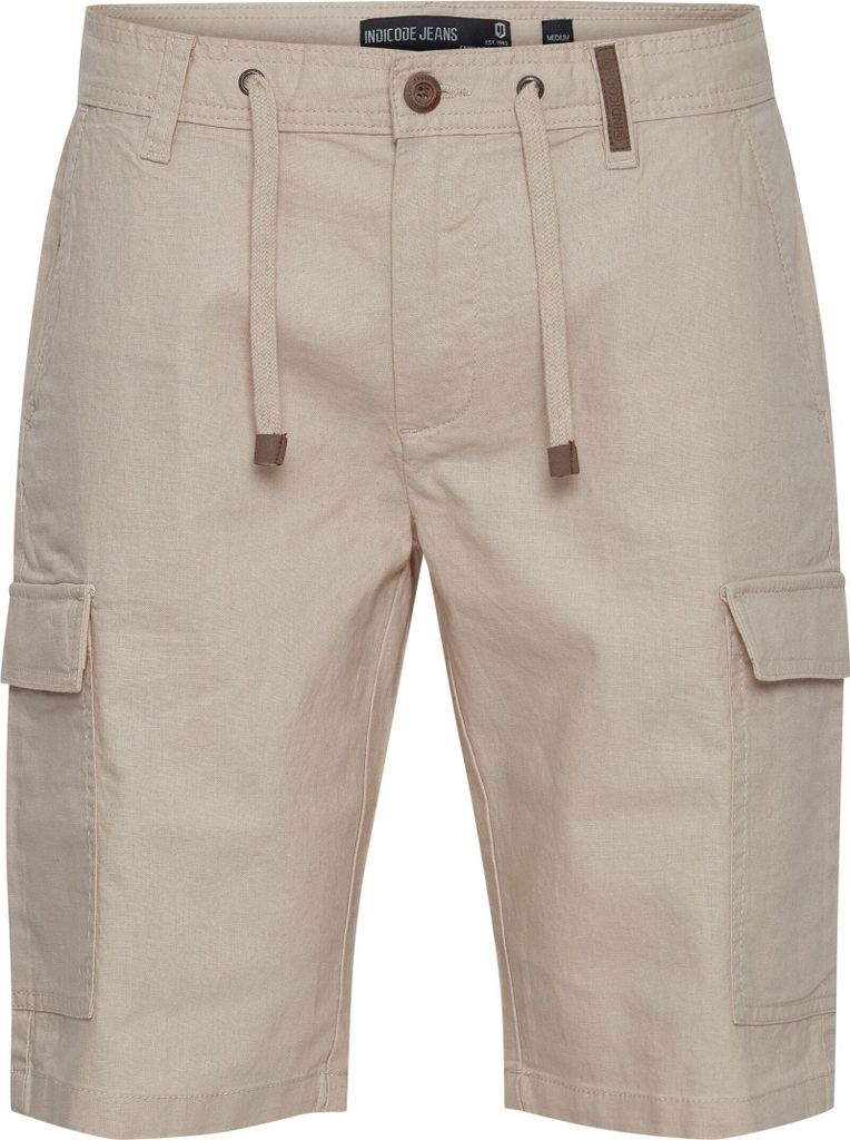 INDICODE IDMosato Herren Cargo Shorts aus Leinenmix Bermuda Kurze Hose