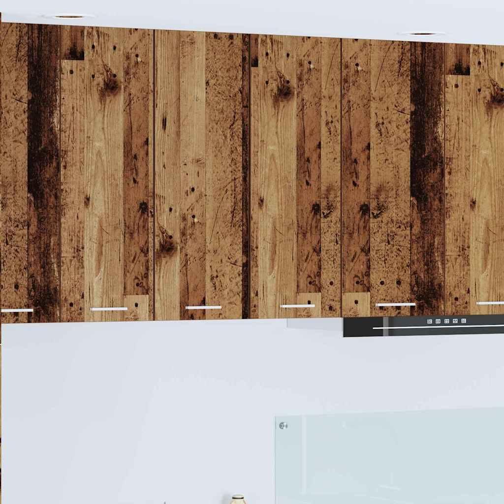 CLORIS Hängeschrank mit Tür Riga Altes Holz und Weiß 30 x 31 x 80 cm - Küchenschränke 884254