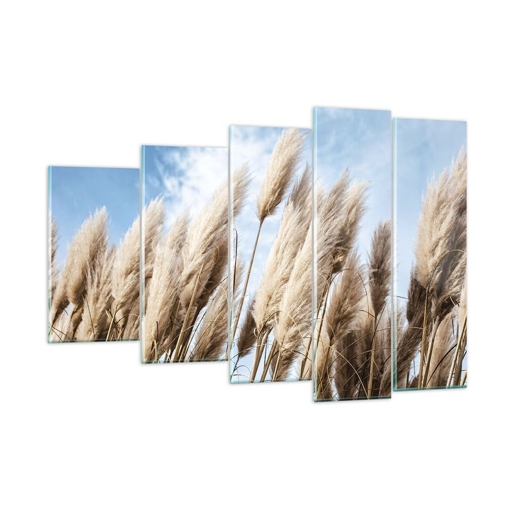 Bilder auf glas - 5 Teile - Stock Himmel Boho - 150x100cm - Glasbilder - Wandbilder - Bilder - zum Aufhängen bereit - Wanddekoration aus Glas - Gl...