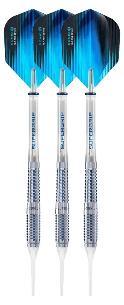 Fléchettes pointe souple Harrows Sonic 18g bleu et gris lot de 3 PP4076