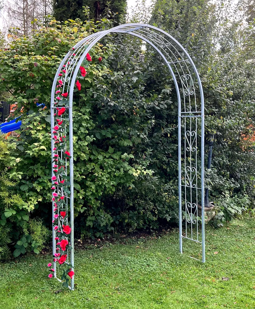 Arceau de jardin en fer plein 150 cm Arc de porte galvanisé haute qualité