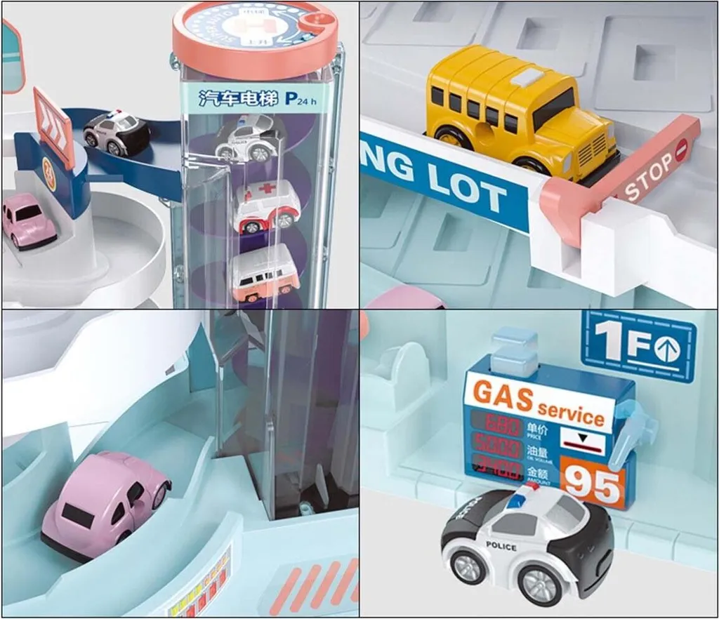 Parking interactif 8 en 1 solide pour ranger et faire rouler les autos - 3