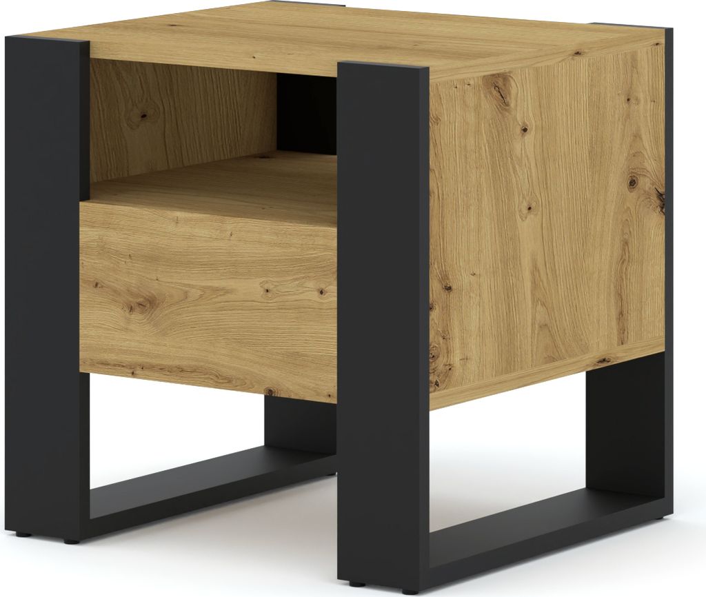 Nachttisch MONDI 48 cm Nachtschrank mit 1 Schublade Artisan Produktbild 