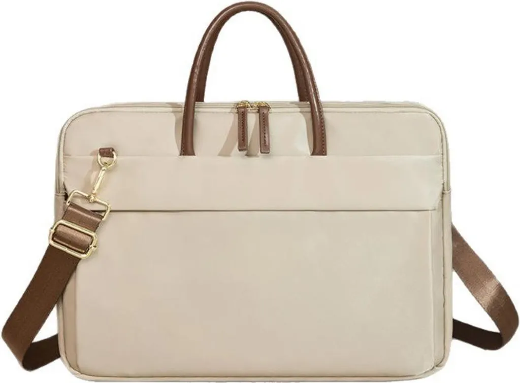 Sac ordinateur 16 pouces beige mallette de transport business élégante