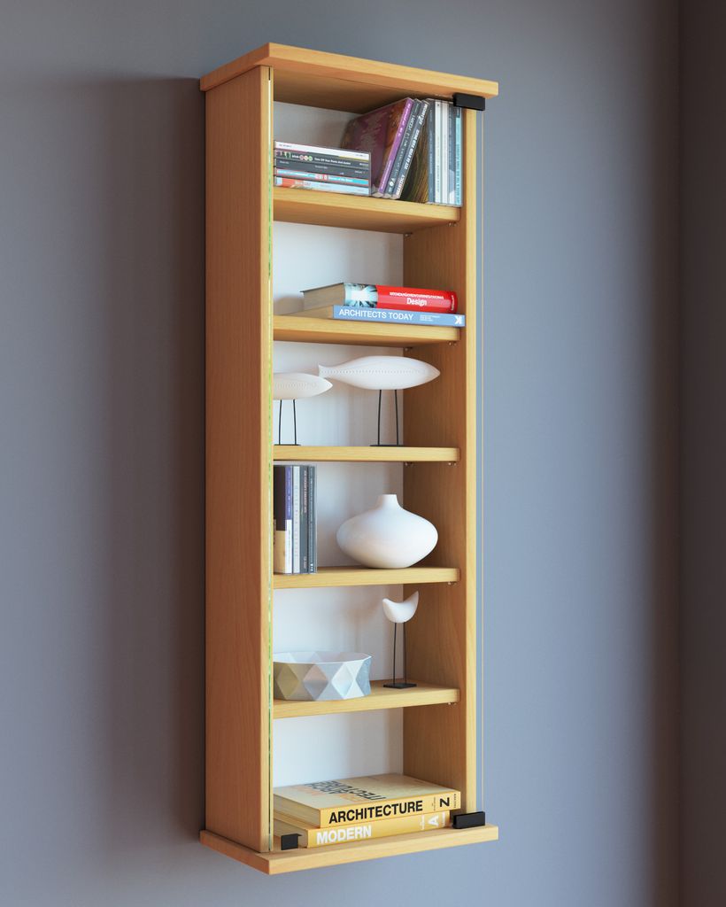 VCM Holz CD DVD Wandregal | Hängeregal mit ESG-Sicherheitsglastür | Platz für 150-CDs oder 65 DVDs oder 36-Videos | Maße: 92 x B. 31 x T. 18 cm...
