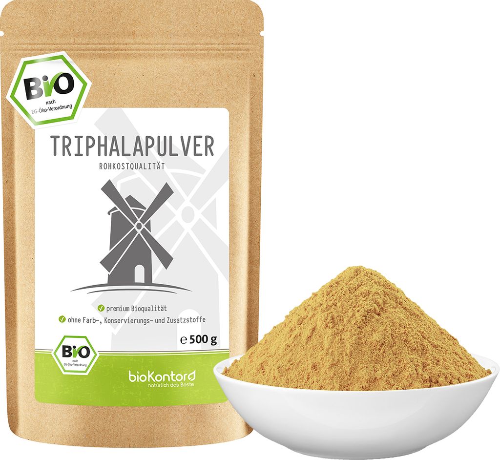 Triphala Pulver 500 g I Ayurveda Früchte Amla, Haritaki, Bibhitaki I von bioKontor