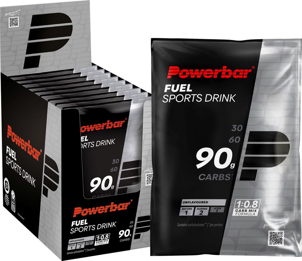 POWERBAR Kohlenhydratgetränk Fuel 90 Unflouvered High Carb Sports Drink 10x 93 g