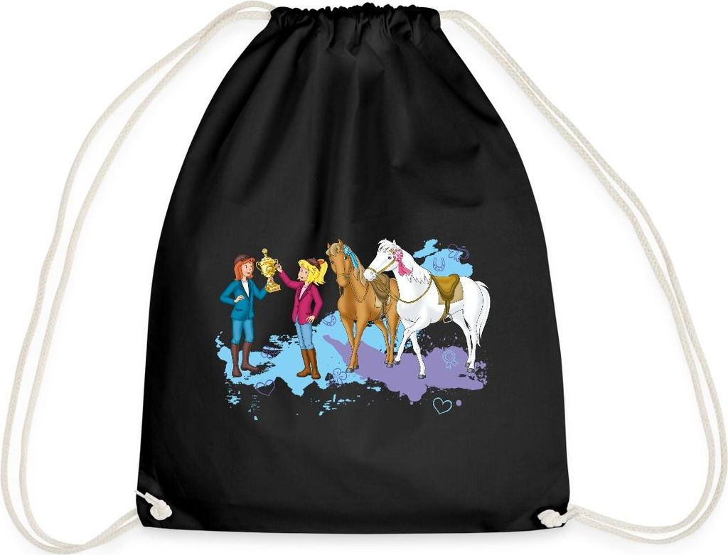 Spreadshirt Bibi Und Tina Pokal Siegerschleifen Turnbeutel, One size, Schwarz