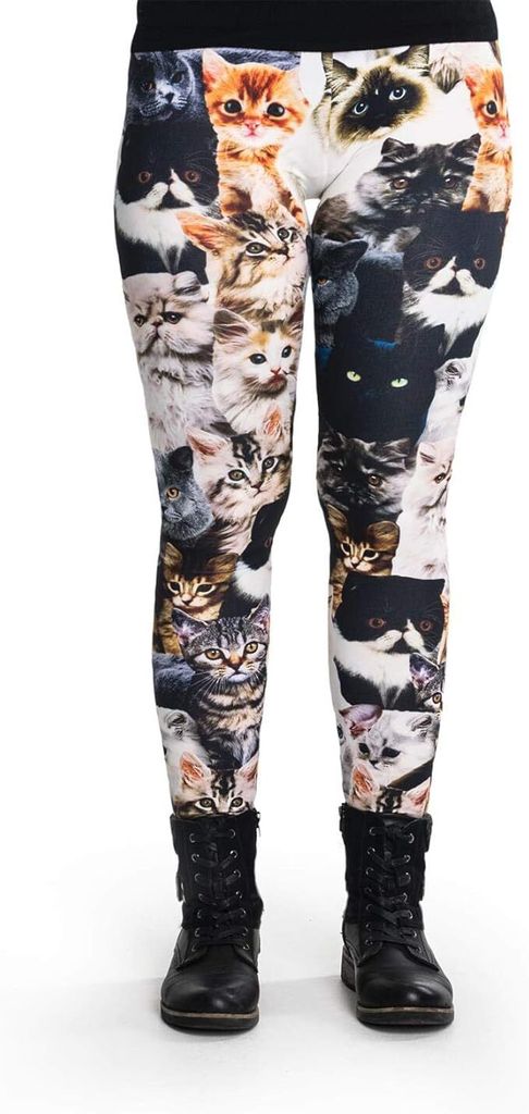 cosey - Bedruckte Tiermotiv-Leggins (Einheitsgröße) - Design Cats