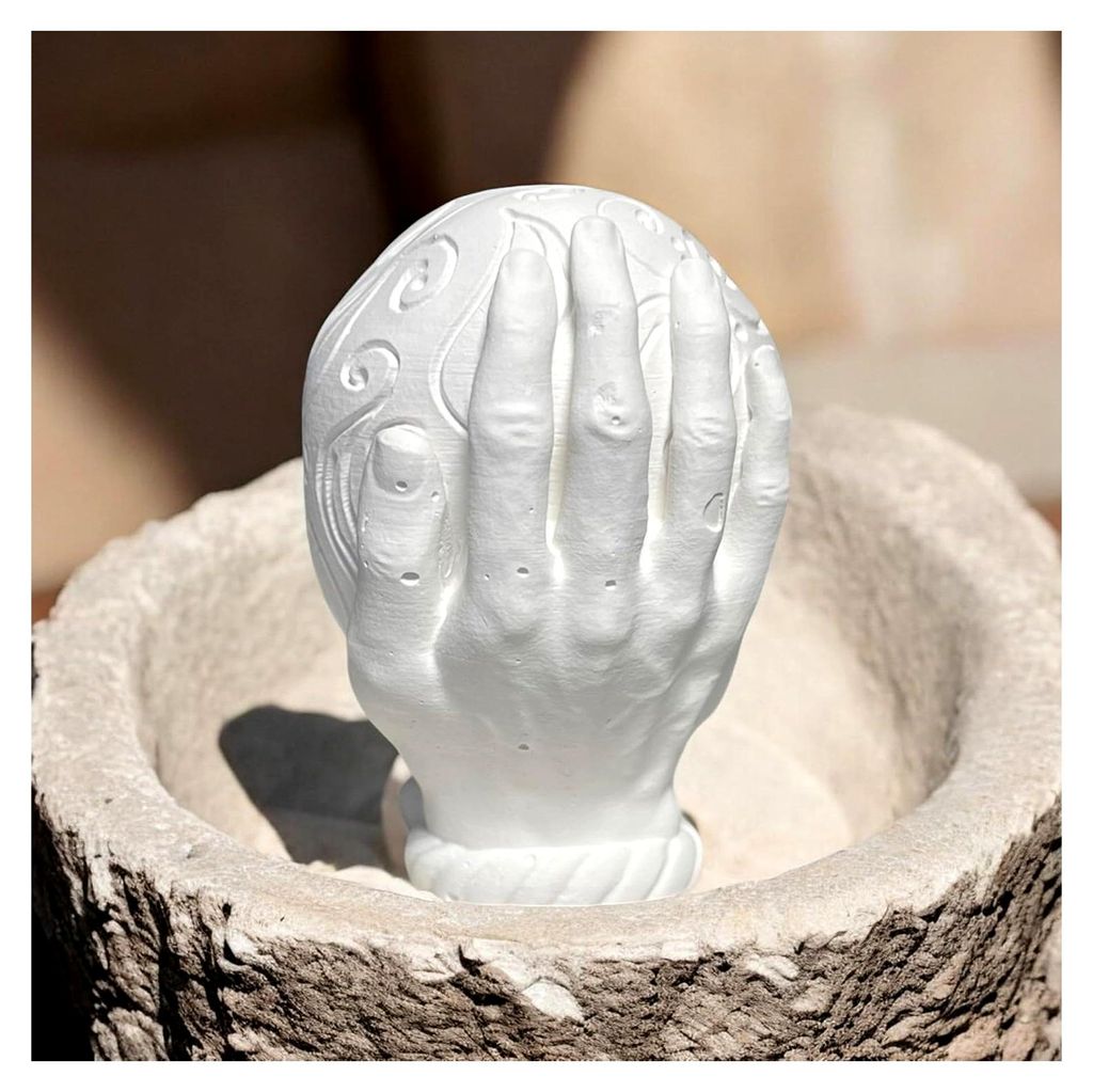 Herzförmige Duftstein-Skulptur für Aromatherapie | Nachhaltige Dekoration aus Keramikpulver | Handgefertigt in Deutschland - 8 x 5 x 8 (Weiß)