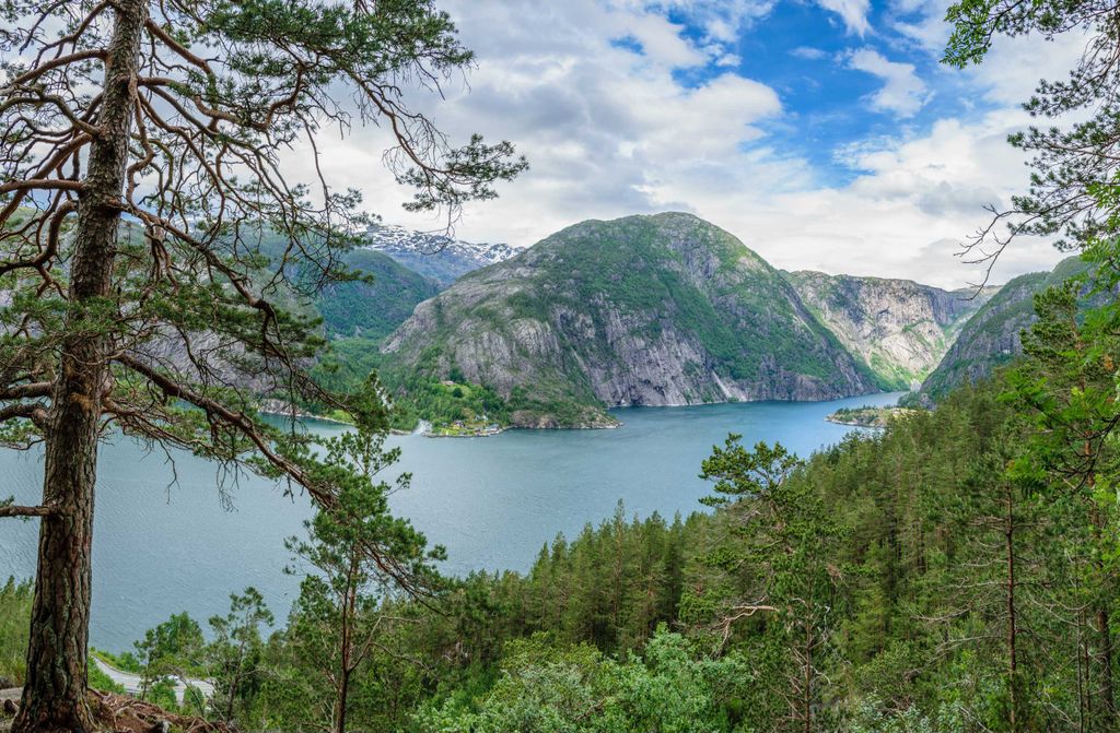 hansepuzzle 37239 - Norwegen Puzzle, 500 Teile, Natur, 46,0 x 30,0cm mit hochwertiger Aufbewahrung, Kartonbox und wiederverschließbarem Beutel