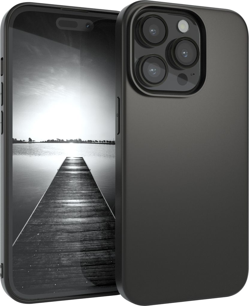 EAZY CASE Handyhülle Silikon Apple iPhone 14 Pro hoher Rand für Bildschirm & Kamera, Flexibles Silikon, extra dünn und leicht