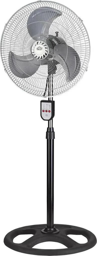 Ventilateur de sol en acier noir 45 cm DCG VE1622-T avec boutons réglables