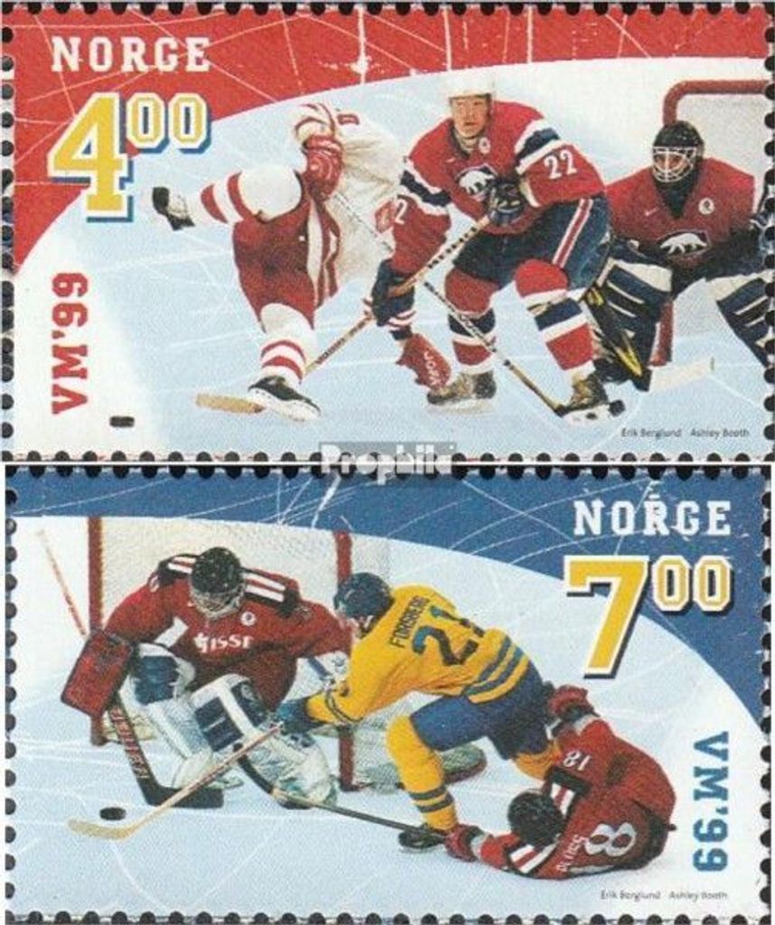 Briefmarken Norwegen 1999 Mi 1310-1311 (kompl.Ausg.) postfrisch Eishockey WM