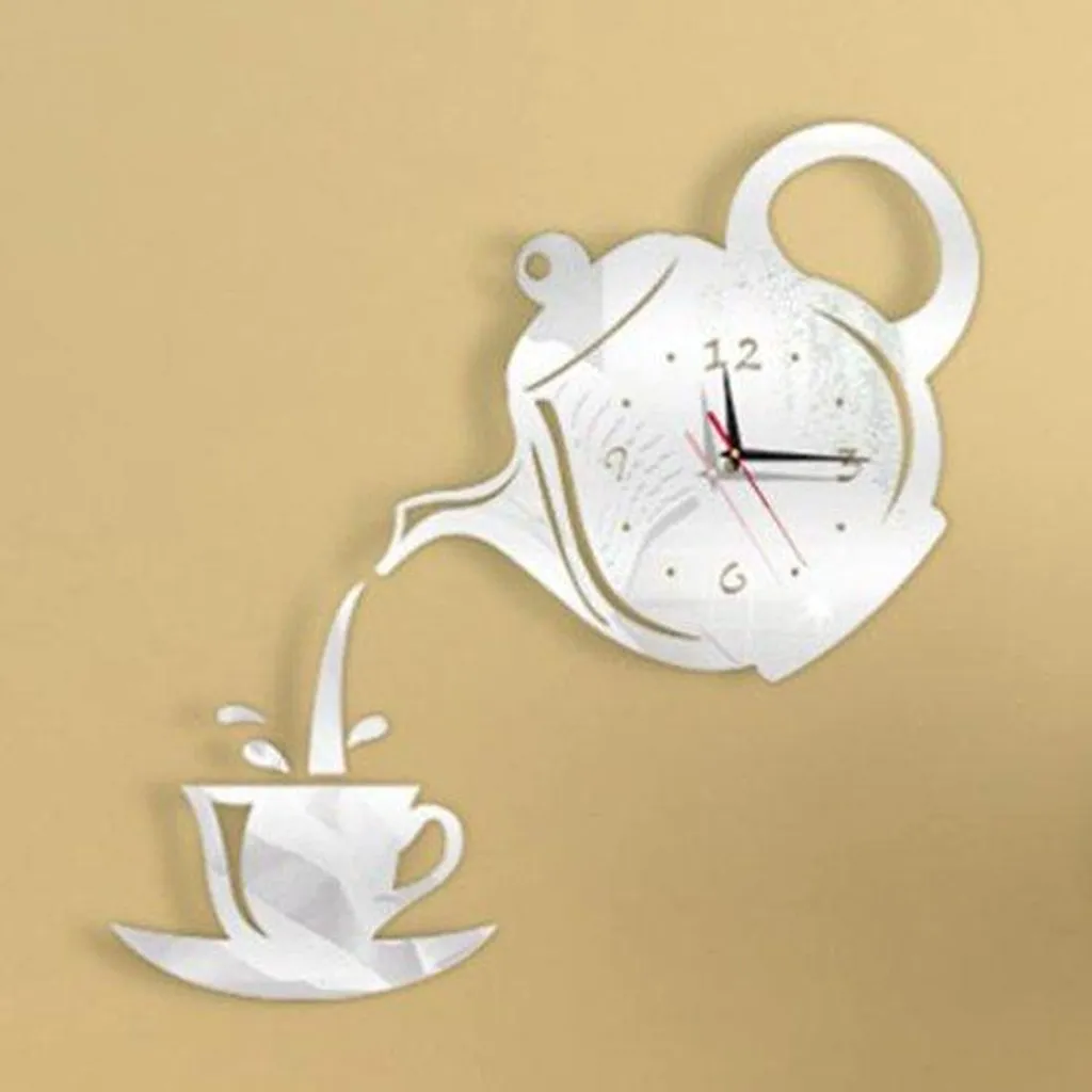 Horloge murale 3D miroir gris brique : finissez-en avec les murs vides