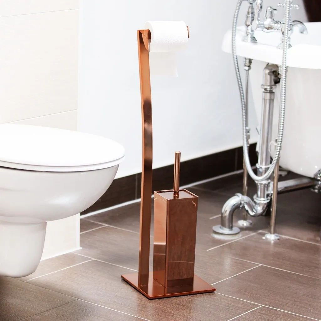 Set WC WIMEDO acier inoxydable anti-trace avec brosse noire amovible
