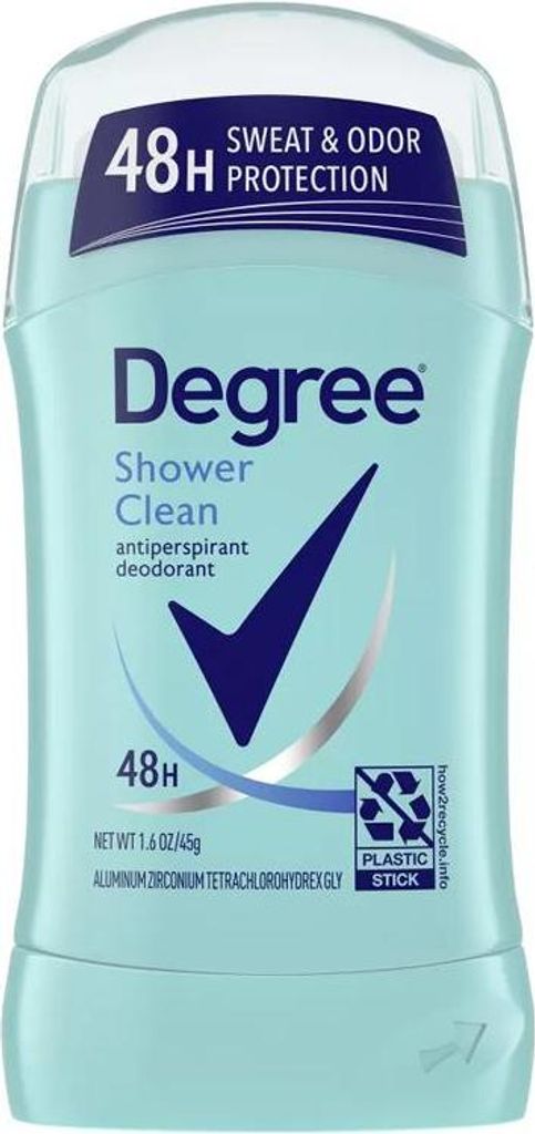 Degree | Antitranspirant Stick - 45 g - 48h Schutz - Duschreiner Duft - Für Männer - Lang anhaltende Frische