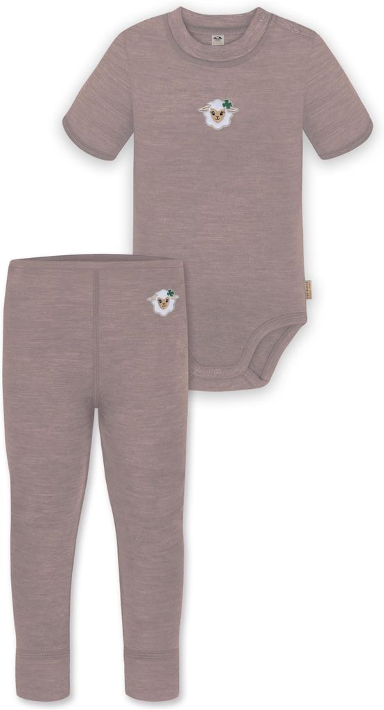normani Baby Merino Kurzarmbody „Tihoi" und Hose „Tutira"