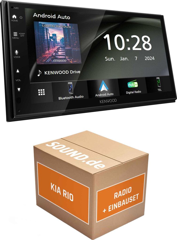 Autoradio Einbaupaket Kenwood DMX5023DABS passend für KIA Rio 3 UB | Apple Carplay Android Auto APP Spiegelung