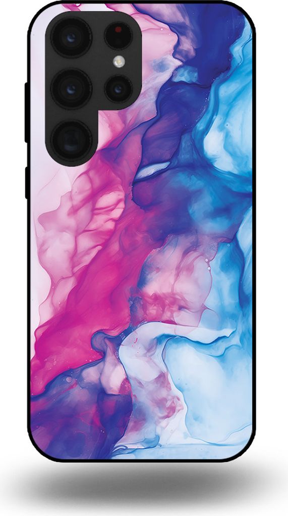 Smartphonica Telefon Fall geeignet für Samsung Galaxy S23 Ultra mit rosa blau Marmor Print - TPU Backcover Fall Rose blau Marmor Design