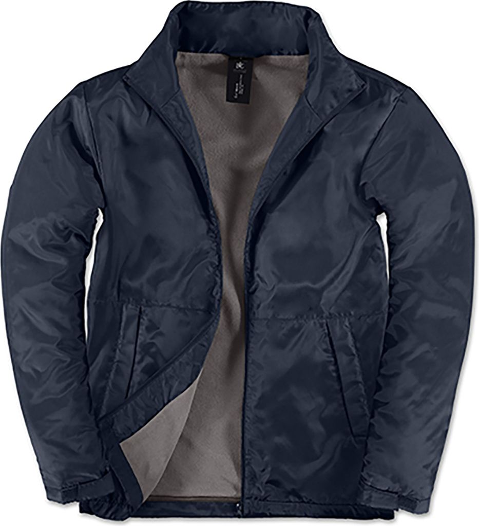 B&C JM825 | Herren Multi-Active Jacke mit versteckter Kapuze - Farbe: Navy/Warm Grey - Größe: L