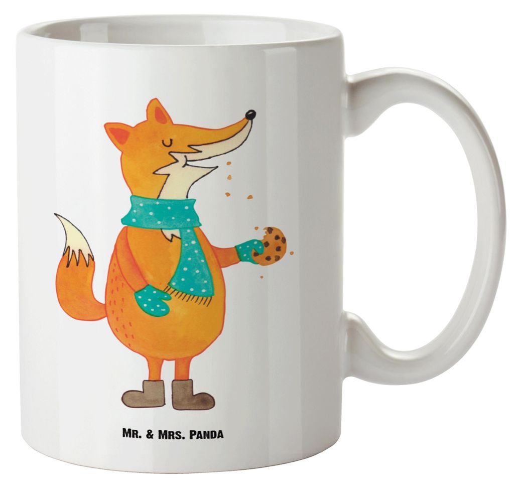 Mr. & Mrs. Panda steingut tasse Fuchs Keks - Weiß - Geschenk, Weihnachtlich, Winter, Weihnachten, Pott, Plätzchen, Küche Deko, glücklich, Henke...