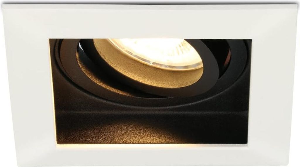 hoftronic LED Einbaustrahler Eckig 4W 2700K GU10 Weiß Schwenkbar Dimmbar