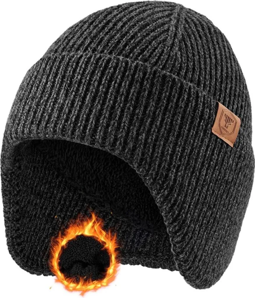 INF Berretto in Maglia Grigio: Caldo Cappello Invernale Antivento