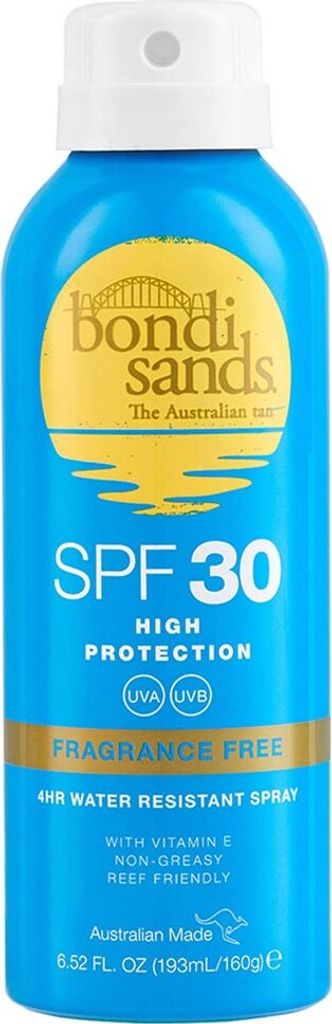 Bondi Sands Fragrance Free Sunscreen Aerosol Mist SPF 30 Broad Spectrum Formula 160g/5.64 Oz