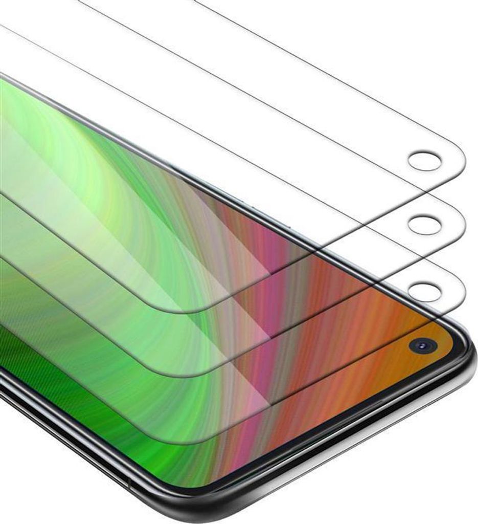Cadorabo 3x Panzer Folie für Oppo A72 Schutzfolie in Weiß Folie Tempered Display-Schutzglas