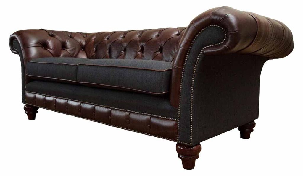 Braune Chesterfield englisch klassischer Stil Sofa Couch 3 Sitz Polster 230cm