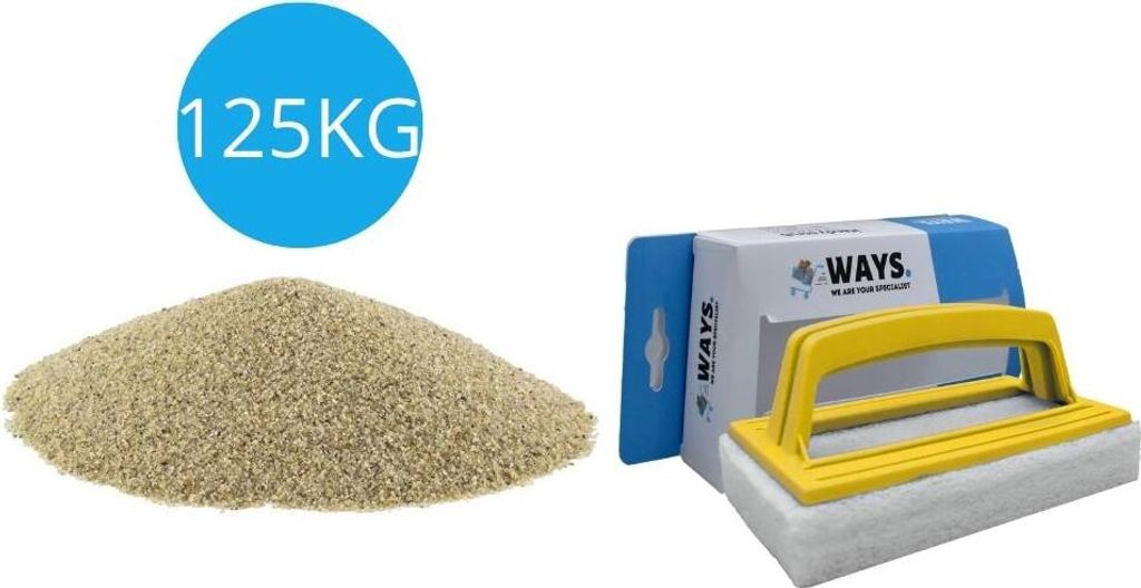 Comfortpool - Sparpack - Filtersand Sandfilterpumpe - Inhalt 125 kg (5 x 25 Kilogramm) & WAYS Scheuerbürste