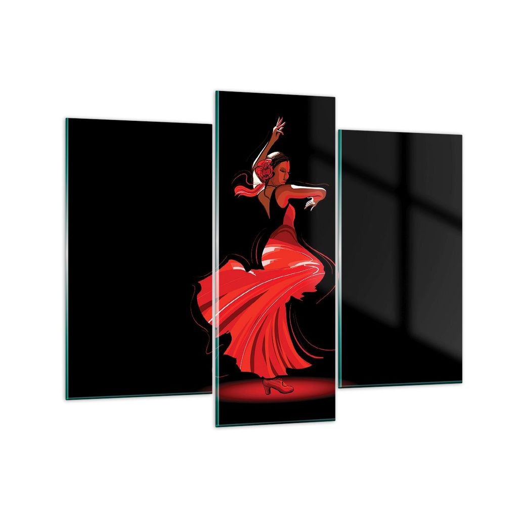 Bilder auf glas - Tanz Tänzer - 130x100cm - Glasbilder - Wandbilder - Bilder - Kunstdruck - zum Aufhängen bereit - Wanddekoration aus Glas - Glas...