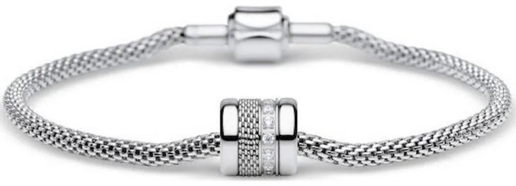 Gourmette Bering LOV3-S-ME-210 femme maille milanaise et charms