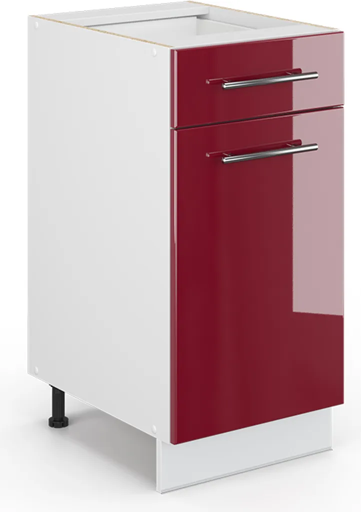 Mobile Base Cucina 40 cm Rosso Bordeaux Vicco Fame-Line Lucido