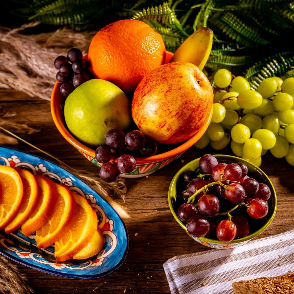 6 Keramikschalen 200 ml Piyola klein handgefertigt Atlas (Rot-Weiß) - Usbekischer Schälchen mit handbemaltem Design