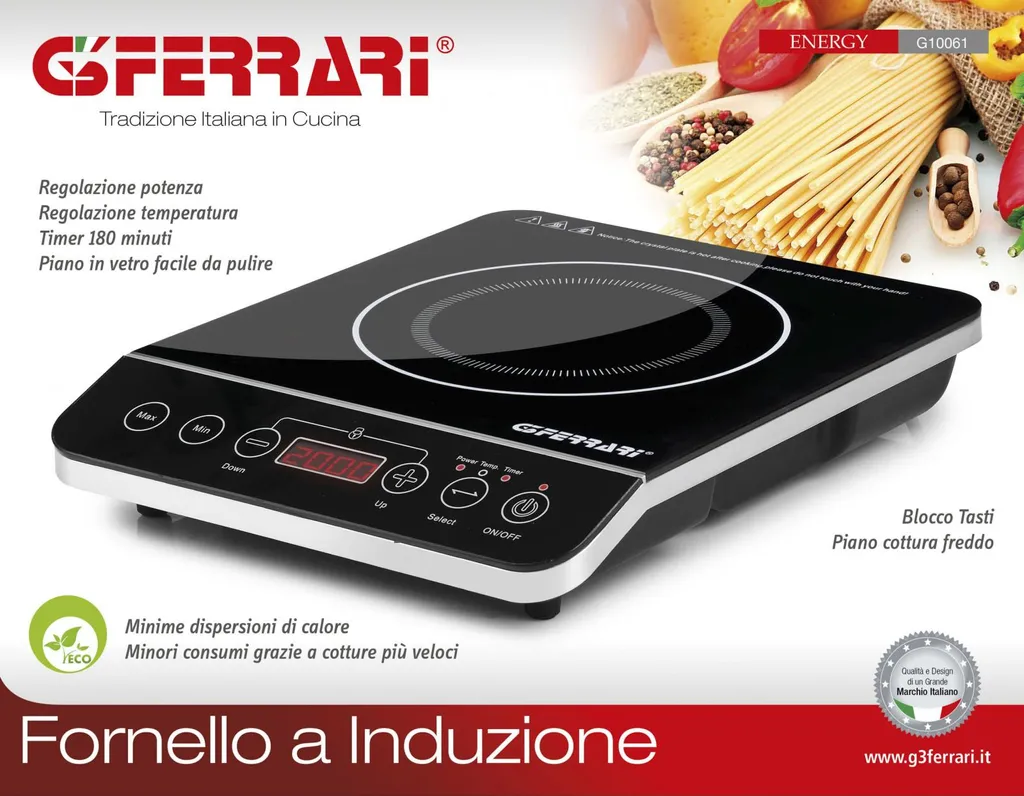 Plaque Induction Noir G3 Ferrari G10061 : Cuisson Tactile et Haute Précision - 3
