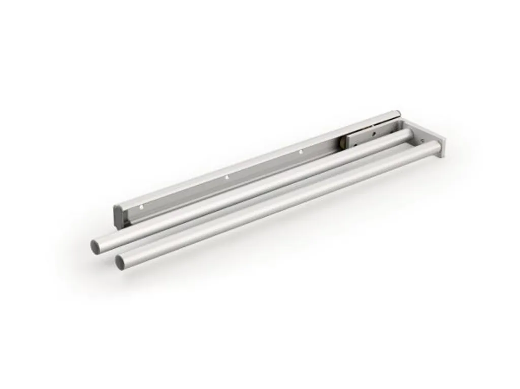 Porte-serviettes double en métal argenté brillant style classique