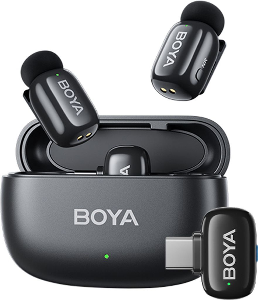 BOYA mini One-Trigger-Two 2,4G Drahtloses Mikrofonsystem Telefonmikrofon Mini-Ansteckmikrofon AI-Stimm?nderung Intelligente Rauschunterdrš¹ckung ...