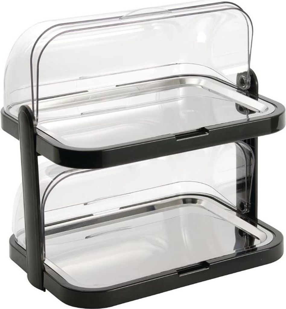APS Buffet-Vitrine DOPPELDECKER schwarz Produktbild 