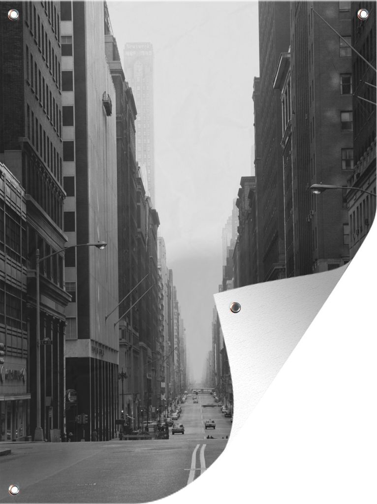 MuchoWow 30x40 cm Outdoor-Poster Gartendeko Sichtschutz Garten Poster für den Garten Straße in New York in den Sechzigern