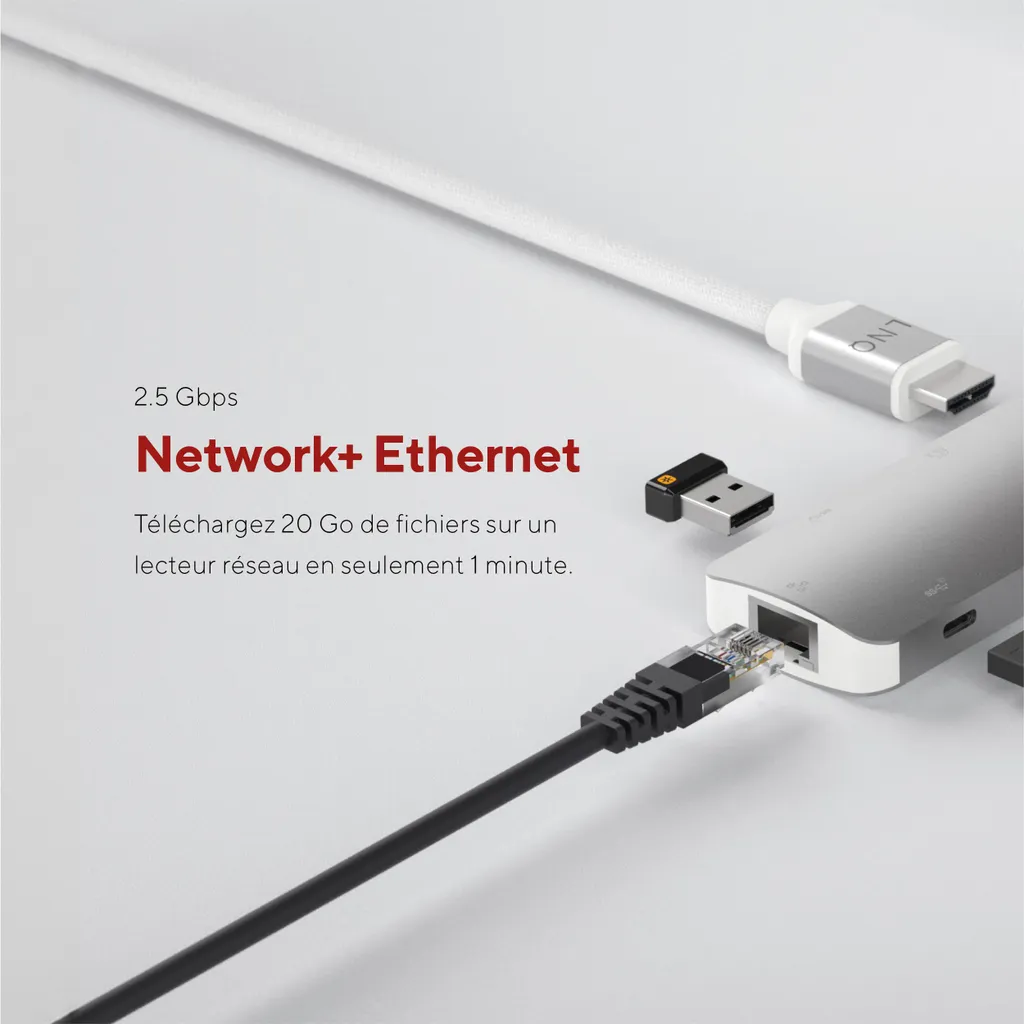 Hub Multiport 8-en-1 LINQ Connects Pro-C HDMI 4K et Ethernet 10Gbps