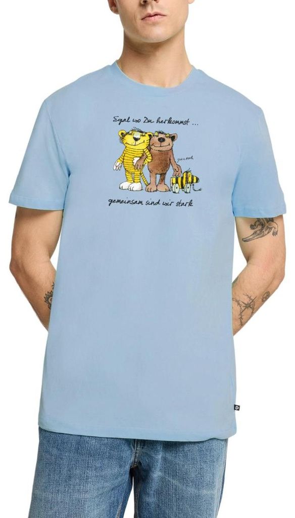 Spreadshirt Janosch Bär Tigerente Tiger Gemeinsam Stark Männer Premium T-Shirt, 3XL, Hellblau