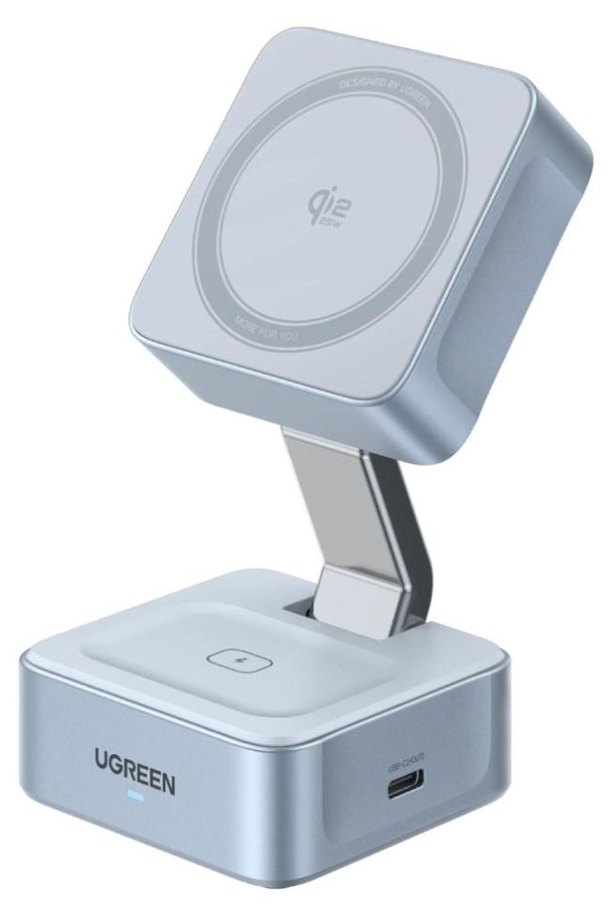 UGREEN 55960 Draadloze oplader 2-in-1 Magflow Qi2.2 25W Productafbeelding 