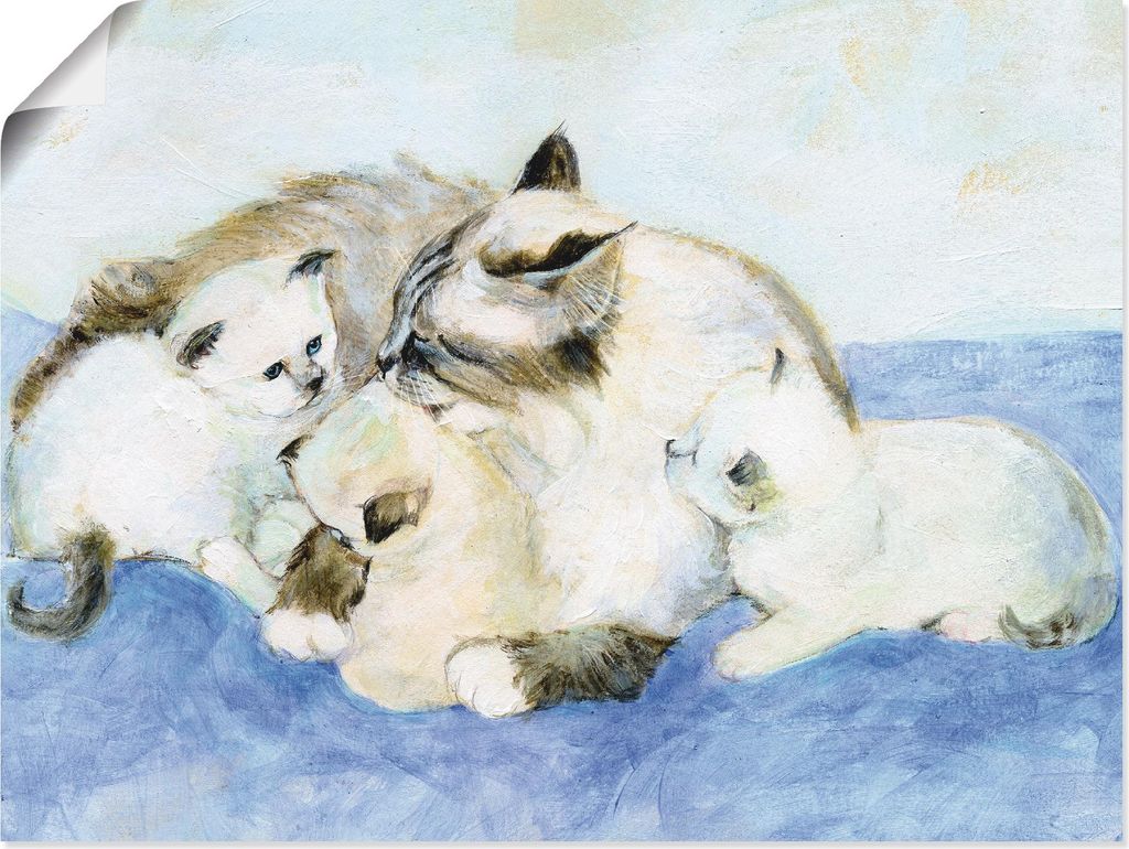 ARTland Poster Katzenfamilie Größe: 40x30 cm