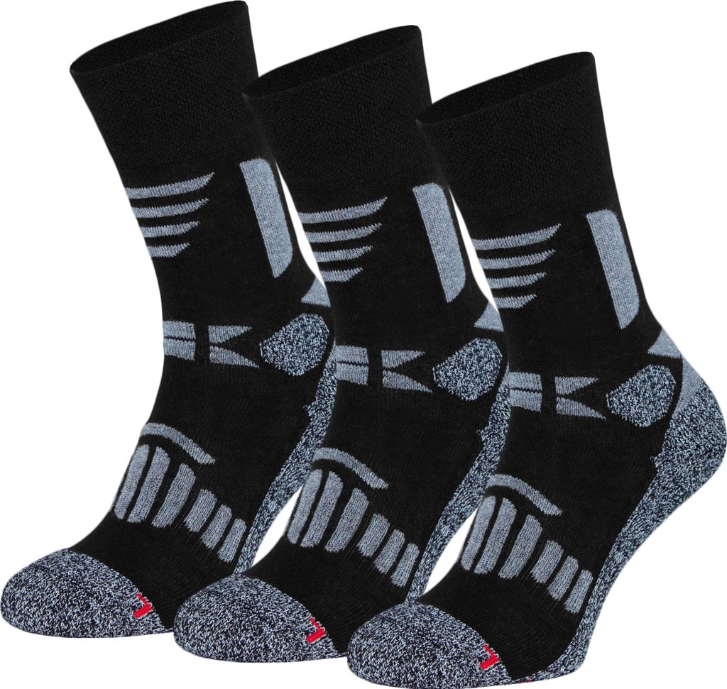 HIKE-Trekking/Wander Socken, 3 Paar, schwarz Größe 35-38 Produktbild 