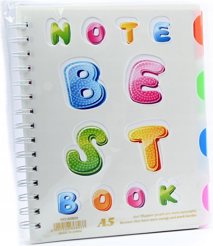 Buntes Notizbuch Spiralbindung 16x21cm - Liniertes Heft für Kinder, Schule & Notizen