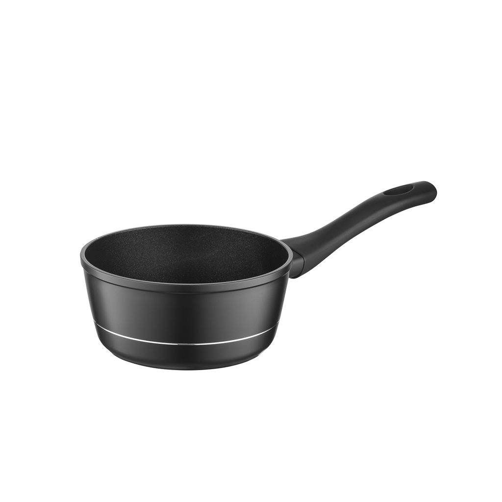 FLORINA Aluminium Stieltopf (1 l) 16 cm I Kasserolle DELUX I Antihaftbeschichtet I Anti-Kratz Pfanne mit Induktionsboden I Kleiner Milchtopf mit ho...