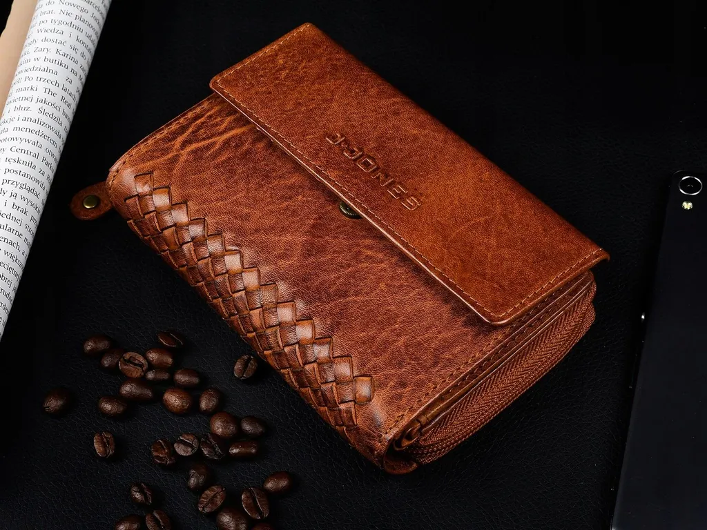 Portafoglio Cameriere J.Jones In Vera Pelle Nera | Con Scomparto Rinforzato Per Banconote | Professionale Con Fondina E 5 Scomparti | Dimensioni 18x10.5x3.5 Cm - 3